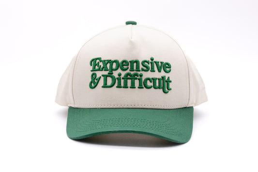 GREEN Lettering- Tan Snapback