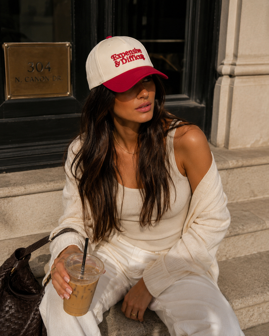RED Lettering- Tan Snapback