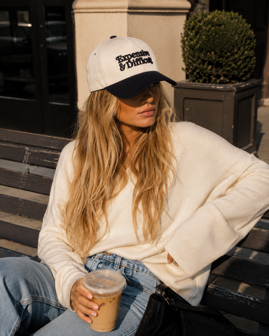 BLACK Lettering- Tan Snapback