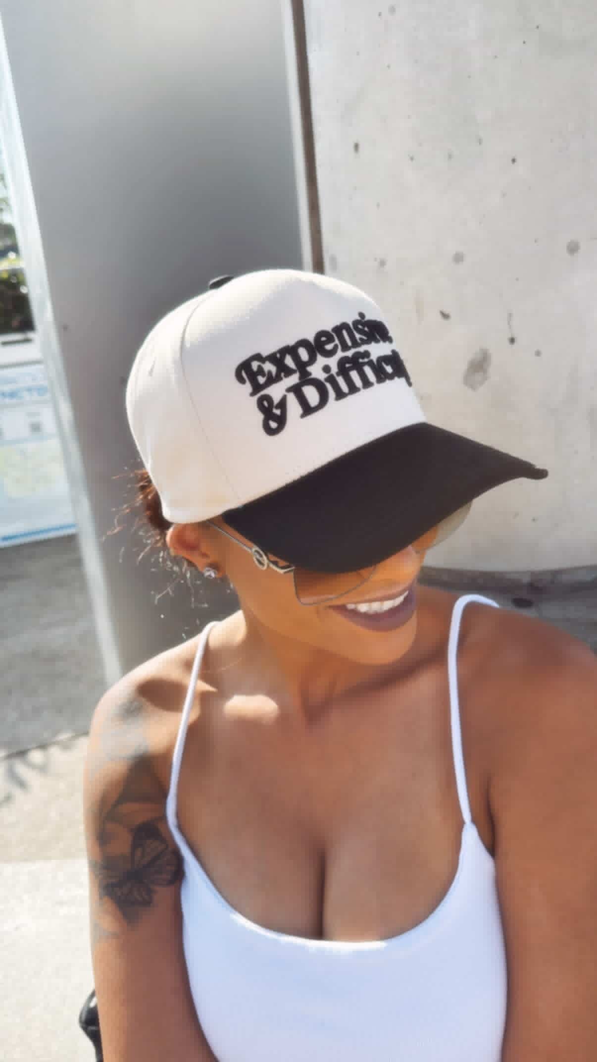 Tan Snapback- BLACK Lettering