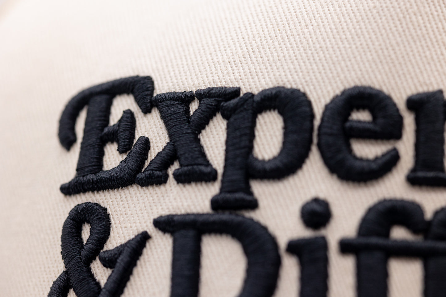 Tan Snapback- BLACK Lettering