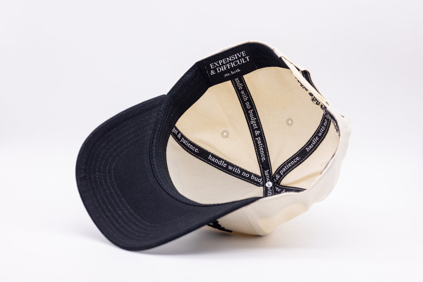 Tan Snapback- BLACK Lettering