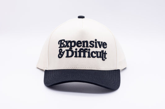 Tan Snapback- BLACK Lettering