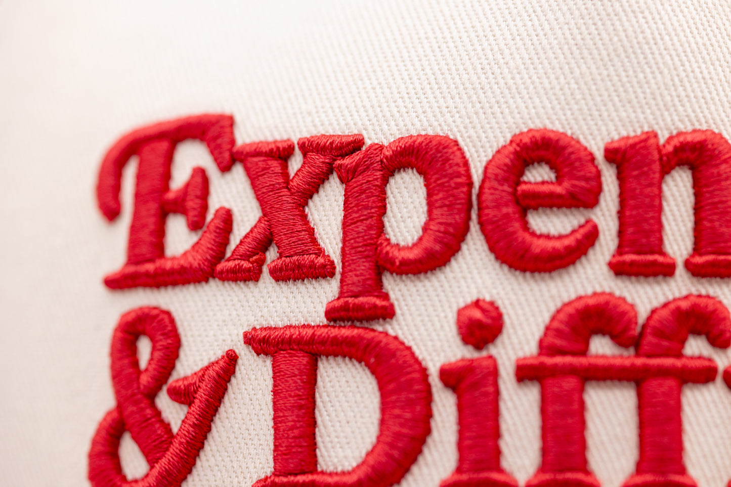 Tan Snapback- RED Lettering